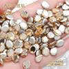 Venta al por mayor Celebridad de Internet Manicura Champagne Joyería de Diamantes Súper Brillante Maillard Rectangular Gota de Agua Diamante de Uña Forma Especial Punta Inferior