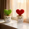 Adornos de Tarjetas Inspiradoras Emocionales de Lana Tejidos a Mano Suculentos de Energía Positiva Maceta de Venta Caliente Transfronteriza Adornos de Cactus