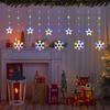Luzes LED de venda quente transfronteiriças, estrelas pentagonais de Natal, sinos, floco de neve, luzes de cortina de couro, decorações de quarto, corda de luz