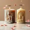 Vela de Coluna de Alívio da Igreja Molde de Silicone Espiral Cônica Casa Velas Ornamento Decoração