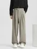 Otoño Invierno Streetwear Americano para Hombre de Moda Holgados Rectos Casuales Pantalones de Guadaña Marca de Moda Retro Pantalones de Traje de Longitud de Piso