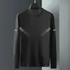 Camiseta de manga larga para hombre, estilo deportivo casual, cuello redondo, camiseta interior estampada de manga larga, camiseta para hombre
