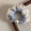 Cuerda para el Cabello Azul Perla de Alta Gama, Textura de Seda y Satén, Alta Elasticidad y Sin Daño al Cabello, Banda de Goma, Adornada con Perlas, Elegante y Versátil Goma para el Cabello