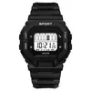 Nuevo Reloj Electrónico Infantil de Tecnología Negra con Pantalla LED Cuadrada Multifuncional Deportivo de Esfera Grande