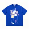 Camiseta de manga corta resistente con estampado de cuello pequeño estilo americano Stewell Kobe O'Neal, camiseta básica de marca de moda de comercio exterior