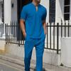 Traje de pantalón de manga corta con cremallera de color liso y cuello alto estilo gofre para jóvenes de Amazon, novedad de verano de 2024