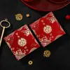 Nova Bolsa Quadrada Pequena Vermelha para Bloquear a Porta de Casamento com Caractere "Felicidade Dupla", Jogo Criativo de Boas-Vindas de Casamento Envelope Vermelho para Abrir a Porta