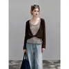 Elegante suéter de punto a rayas color block para mujer, con corte relajado, diseño trenzado y mangas largas, un top chic y único para otoño