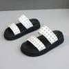 Sandalias A308 para Mujer 2024 Nuevo Estilo Explosivo Verano Ropa de Exterior Combinación con Todo Fondo Grueso Suela Suave Aumentado Estilo Mori Pantuflas Planas