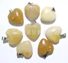 Venda Quente Transfronteiriça Pingente em Forma de Coração 16mm Pedra de Cristal Rosa Natural Pingente de Coração Acessórios para Colar Coração de Pêssego DIY