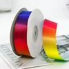 Cinta arcoíris al por mayor de fábrica, cinta de poliéster colorida de alta densidad con degradado, material DIY, cinta para embalaje de repostería