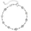 Elegante Pulseira Floral para Mulheres, Design de Nicho Versátil, Pulseira de Flor com Contas Redondas Fresca e Fashion, Atacado