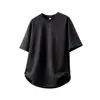 Nova Camiseta de Camurça Manga Curta Estilo Chinês para Homens, Verão Bambu Flor Queimada Meia Manga, Estilo Chinês Solta Tamanho Grande Manga de Quarto