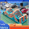 Transfronteiriço para entrada de terra inflável em grande escala ao ar livre para adultos escalada em rocha trampolim escorrega pista de obstáculos equipamentos de entretenimento