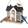 Casa Columpio Nueva Creativa Transfronteriza Comedero para Pájaros Metalico Patio Comedero para Colibríes Ardillas Decoración Colgante para Exteriores