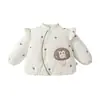 Chamarra de algodón acolchada para bebé, top acolchado grueso, abrigo cálido para niñas, 120g, abrigo de otoño/invierno para bebés y niños pequeños para niñas