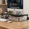 Suporte de elevação para monitor de computador de mesa, suporte de base para armazenamento de mesa de escritório, prateleira de almofada