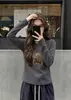 Camiseta de Algodón Acanalado para Mujer de Manga Larga Ajustada Casual