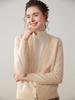 Suéter de Cachemir de Color Sólido Falso Dos Piezas Cuello Alto Otoño e Invierno Nueva Moda Femenina Casual Tejido con Base Suave y Cera