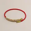 Nudo Flor de Durazno Pulsera de Oro Portátil Producto Semi-Terminado para Hombres y Mujeres, Hilo Rojo para el Año de Nacimiento, Pulsera Trenzada de Pareja DIY al por Mayor