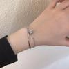 Estilo Douyin Bracelete de Cintura Fina com Dupla Camada e Diamantes Feminino Verão ins Design de Nicho Moda Pulseira de Contas