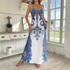 2026 Vestido Cruzado Nuevo para Mujer de Amazon Europeo y Americano Vestido Estampado sin Mangas con Cuello en V