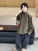 Liquidación Venta Trendy Rompevientos Retro Otoño para Niños con Bolsillo Grande Unisex para Niños 100% Algodón Longitud Media Chaqueta de Trabajo