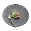 Plato Cerámico con Patrón de Piedra Esmerilada, Plato Bajo de Alta Gama, Plato Grande Occidental para Cena, Plato para Bistec, Plato Redondo Escandinavo, Plato Plano, Lujo Accesible