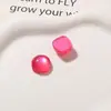 Adhesivo Decorativo de Resina Cuadrado Redondo Ojo de Gato Iridescente Metálico Accesorios para Aretes DIY Funda de Teléfono Accesorio para el Cabello