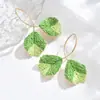 Pendientes de Rafia Tejida con Hojas Coloridas Estilo Resort Pendientes de Diseño Nicho Playa Marina Pendientes de Moda para Mujeres