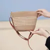 Bolsa de Palha Tecida de Verão para Mulheres, Bolsa de Palha Grande Capacidade, Bolsa de Mão Casual da Moda