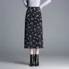 Falda lápiz de moda estampada de longitud media con corte ajustado y silueta recta fluida, nueva falda de cintura alta otoño 2026