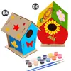 Explosões DIY casa de pássaro de madeira brinquedo ebay Amazon wish comércio exterior Casa de Pássaro crianças pintada grafite gaiola de pássaro