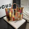 Plataforma independente Temu transfronteiriça nova bolsa de mão à prova d'água PVC+lona para o dia a dia portátil bolsa de ombro bolsa tote