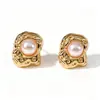 Pendientes de acero inoxidable más vendidos de Temu, lujo ligero y sensación de alta gama, acero de titanio chapado en oro de 18k, pendientes para mujer que no se decoloran al por mayor