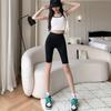 Calça Legging Shark de Cinco Pontos Feminina para Uso Externo Verão Fina Cintura Alta Aperta Barriga Quadril Yoga Calça de Equitação Barbie