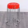 Taburete Reforzado de Plástico Engrosado, Elegante Taburete de Hierro para el Hogar, Taburete para Alfombra, Taburete de Cuero, Taburete Redondo de Hierro, Taburete con Almacenamiento, Taburete Redondo