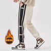 Pantalones de otoño con forro polar, pantalones casuales holgados para hombre, pantalones deportivos de marca de moda populares con puntera en la pierna, pantalones Haren de nueve puntos
