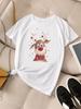 Tendencia Acuarela Linda Dulce Camiseta Gráfica Feliz Navidad Mujer