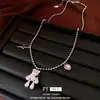 Collar con Colgante de Oso Estrella de Circonita y Perla, Cadena para Clavícula de Lujo Sutil y de Nicho, Accesorio Versátil y Elegante para Mujeres