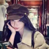 Sombrero octagonal lindo estilo japonés de dibujos animados con orejas de gato para mujer, dulce y versátil para primavera y otoño, adecuado para cabezas grandes, hace que la cara se vea más pequeña