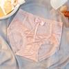 Sexy renda meia-cintura da menina cueca semi-transparente sem costura luz de luxo cetim mulheres cuecas seda virilha quadril lifting