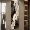 Nove imagens de peixes na entrada, faixas estreitas de pintura de decoração de varanda, de frente para a porta, murais verticais, pinturas no corredor de entrada