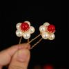 Tocado antiguo Hanfu, horquilla para el pelo con flor de perla, estilo tang, pequeña horquilla en U, horquilla para el pelo, accesorio para el pelo de palacio, accesorios inventados