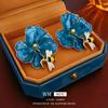 Pendientes vintage de mediados de la antigüedad con forma de aguja de plata, pendientes de abeja con flor de aceite y gota de color, pendientes de temperamento retro, venta al por mayor de fábrica