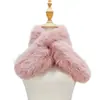 Bufanda de Piel Sintética de Zorro para Mujer, Invierno Engrosada Doble Cara de Piel, Versátil Simple Elegante, Protector de Cuello Cuello Calentador de Piel Sintética