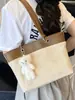 Bolso Tote de Paja Empalmado a la Moda de Gran Capacidad para Mujer 2025 Nuevo Simple Tejido Hombro Axila Bolso de Playa
