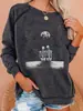 Serie de Cráneos de Halloween Nueva Divertida Impresión de Espacio de Viaje con Calavera Sudadera con Capucha de Cuello Redondo Manga Larga Otoño