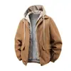 Chaqueta para Hombre Abrigo Falso de Dos Piezas 2025 Nueva Tendencia Otoño e Invierno Marca Chaqueta con Capucha Invierno Polar Engrosado Cálido