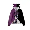 Sudadera con Capucha Nueva para Niños con Orejas de Gato Impresión 3D para Hombres y Mujeres Novedad del Mundo de la Animación